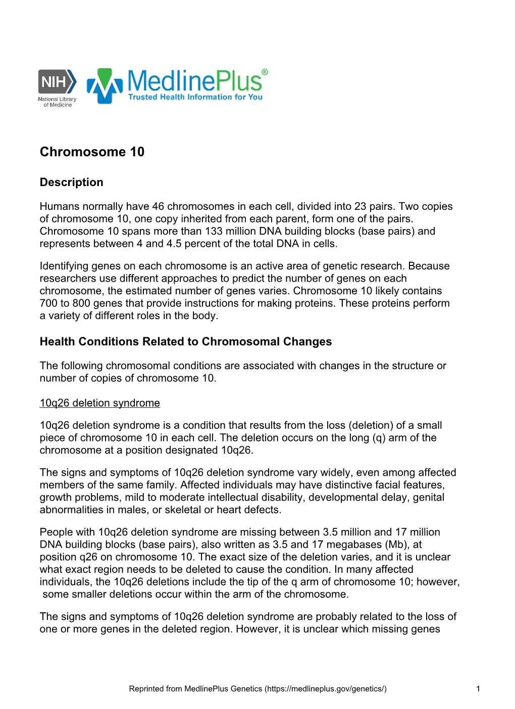 Chromosome 10