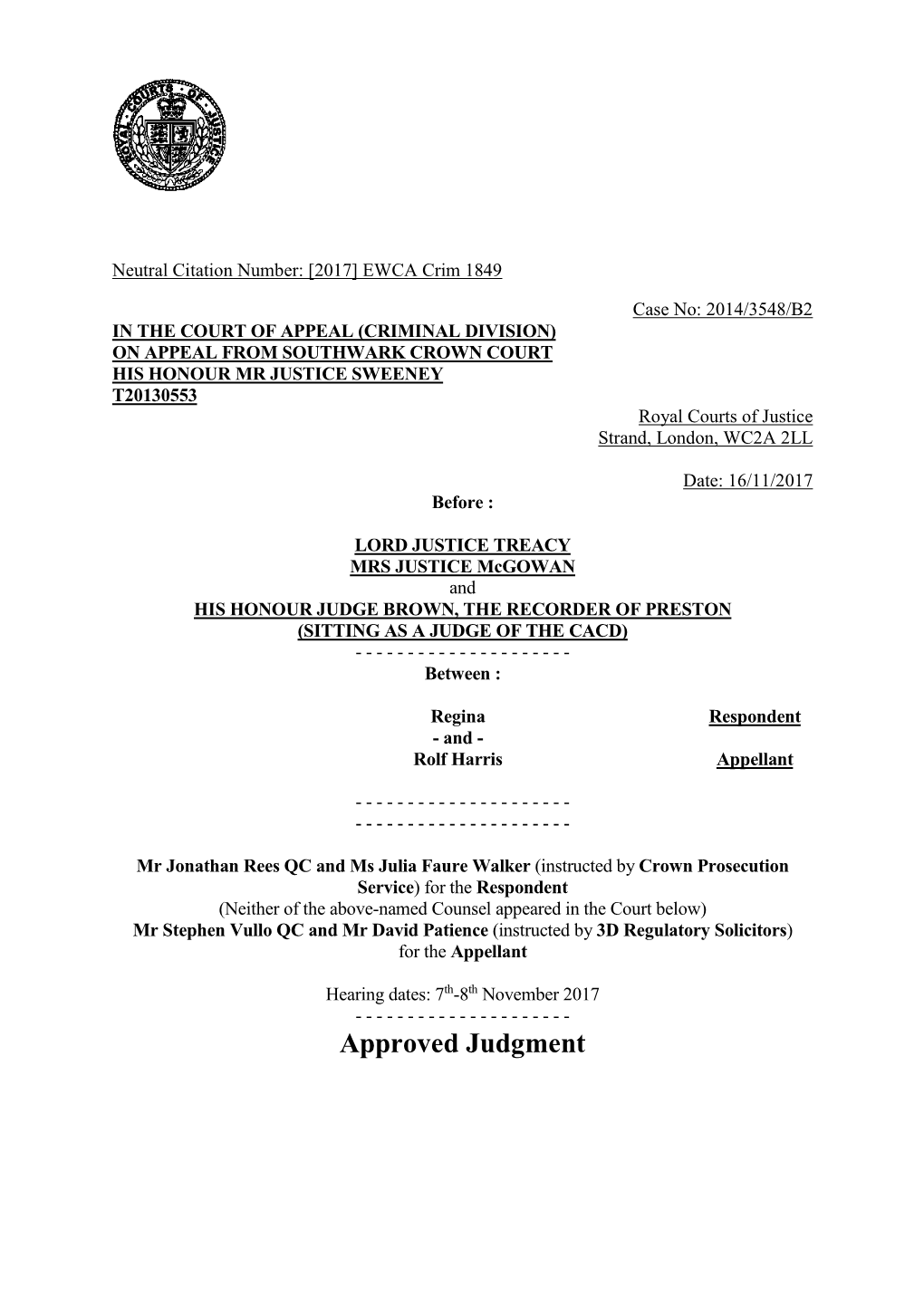 Rolf Harris Judgment