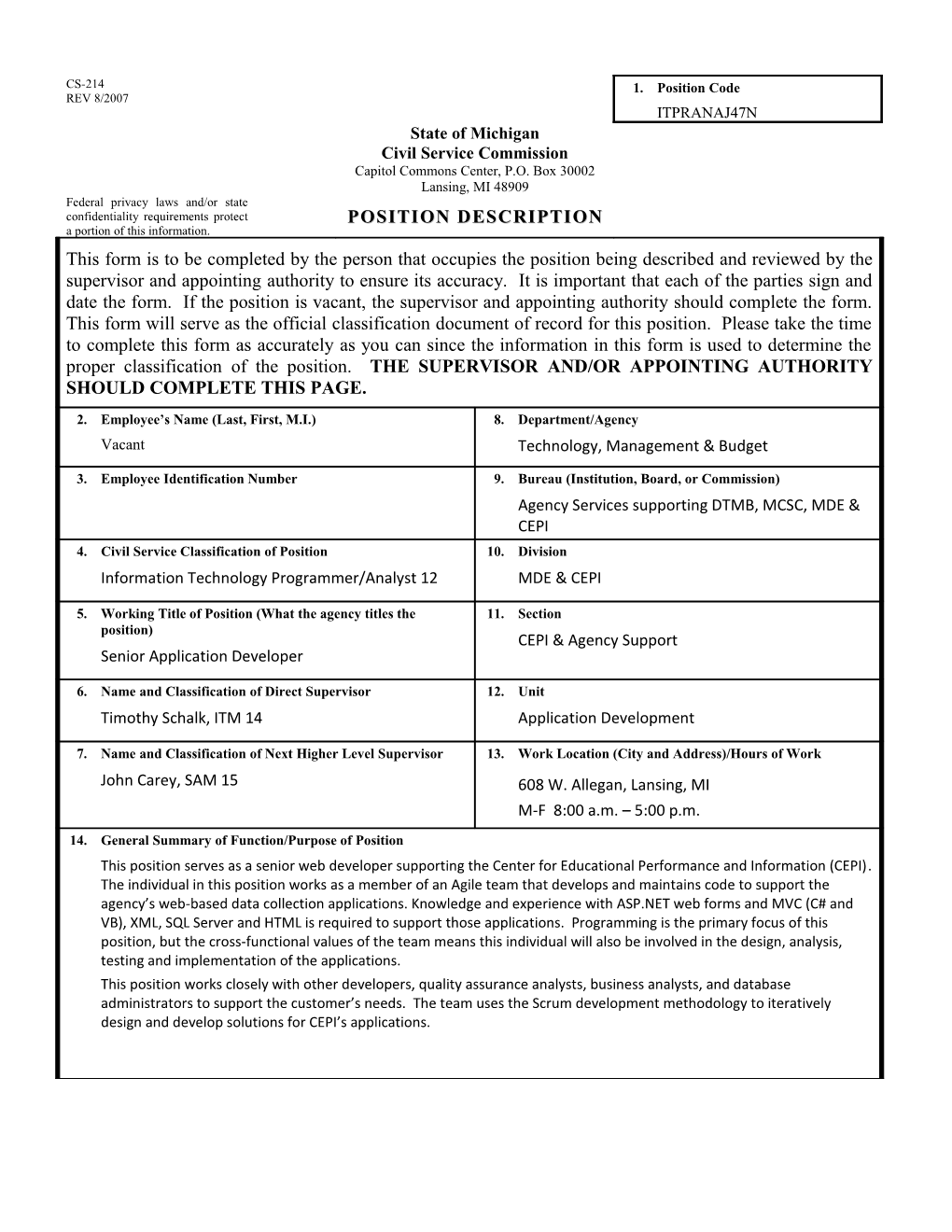 CS-214 Position Description Form s9