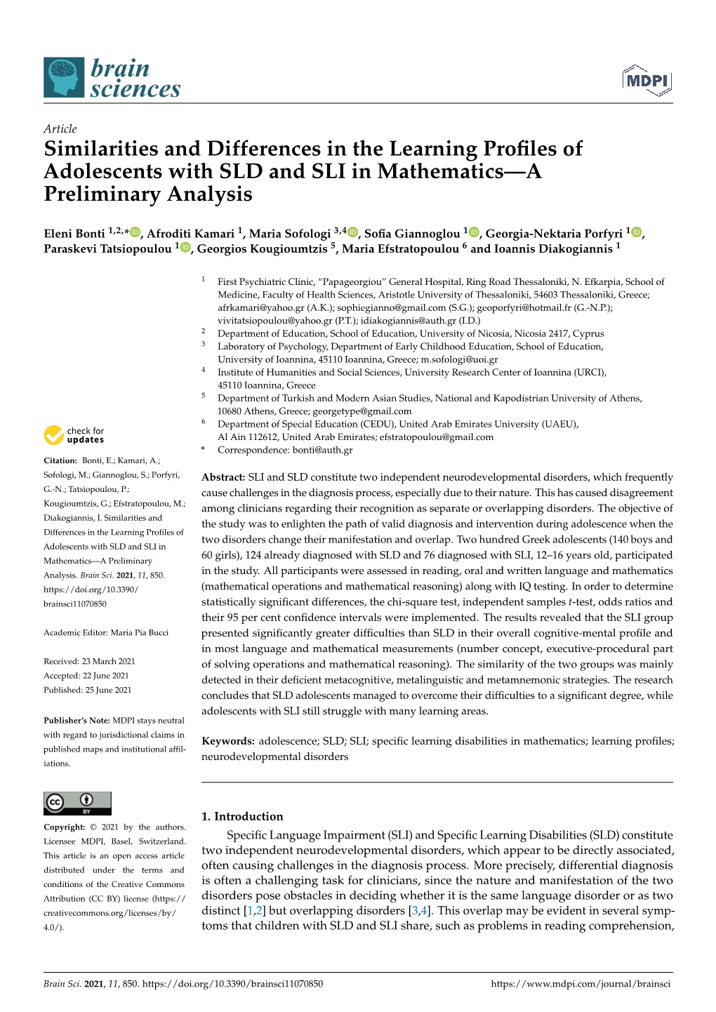 Similarities and Differences in the Learning Profiles of Adolescents