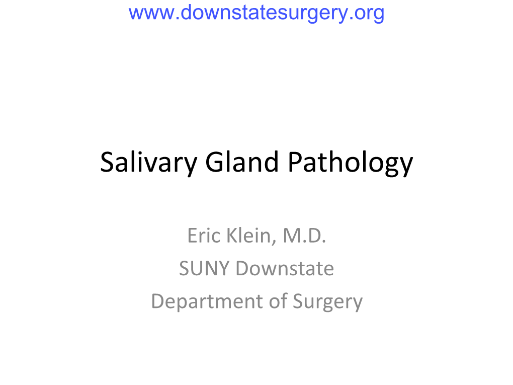 Salivary Gland Pathology