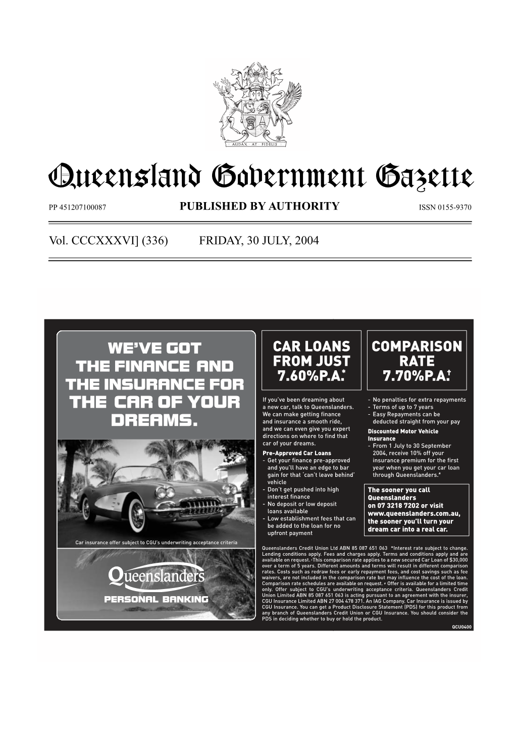 Queensland Government Gazette