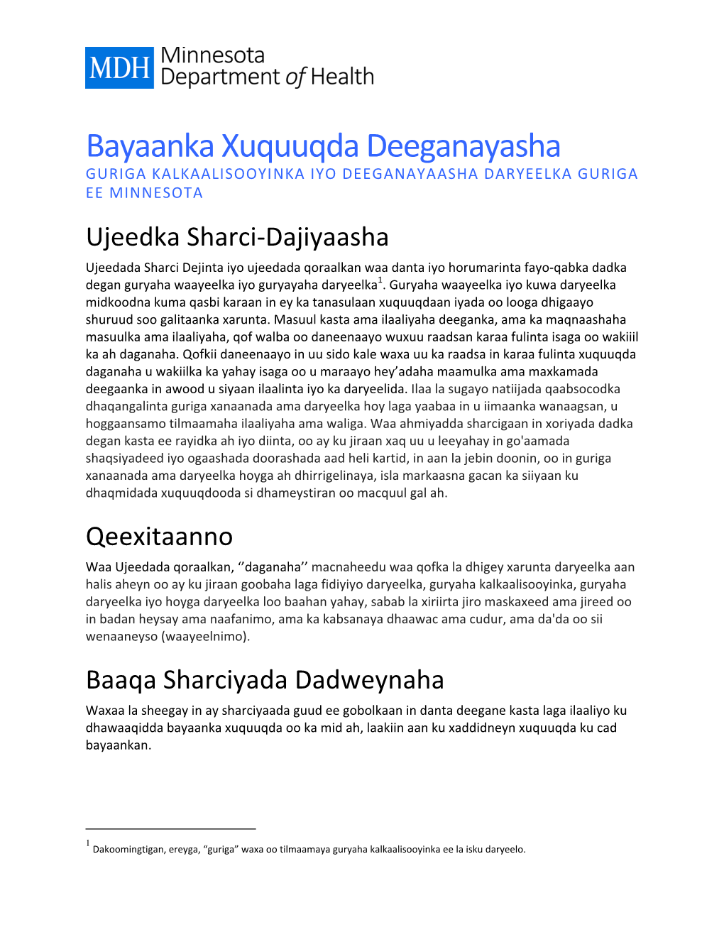 Bayaanka Xuquuqda Deeganayasha