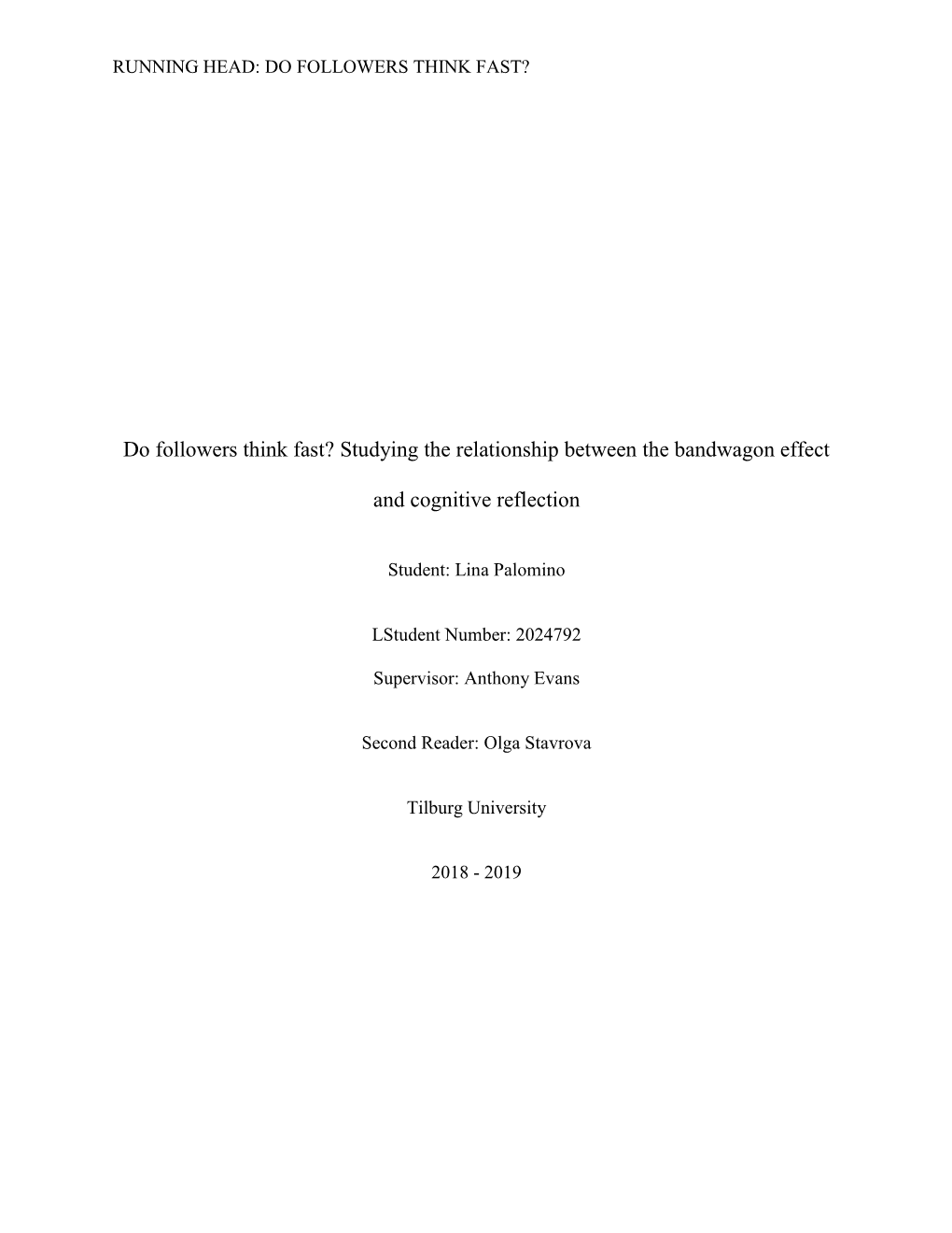 Studying the Relationship Between the Bandwagon Effect and Cognitive