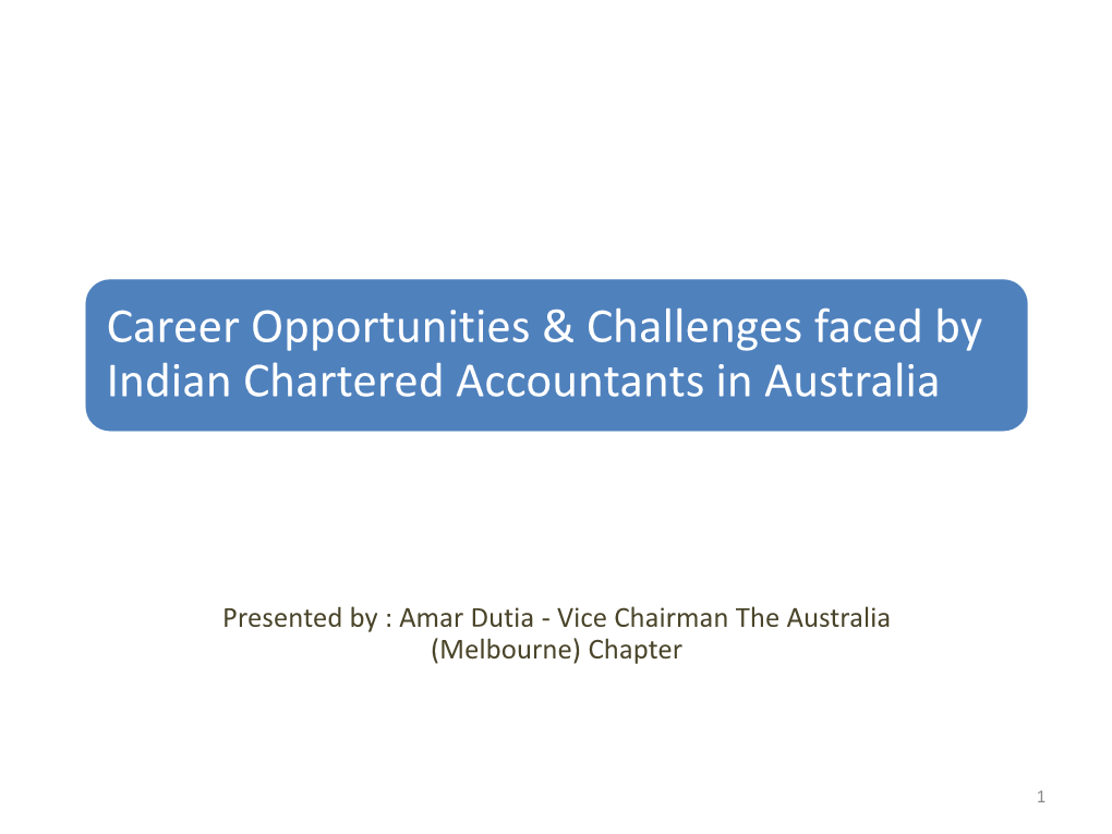 Career Opportunities for Indian Chartered Accountants in Australia