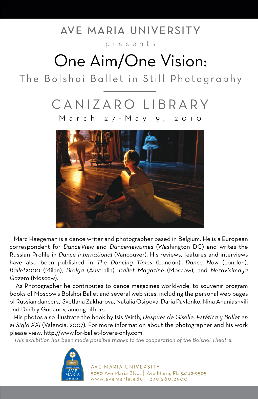 One Aim/One Vision: the Bolshoi Ballet in Still Photography