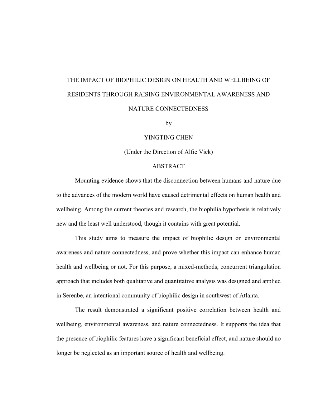 The Impact of Biophilic Design on Health and Wellbeing Of