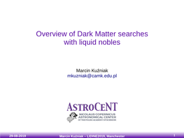 Overview of Dark Matter Searches with Liquid Nobles