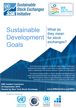 Sustainable Development Goals for Stock Exchanges