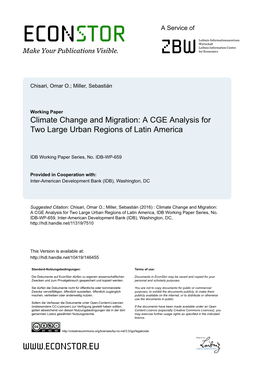 Climate Change and Migration: a CGE Analysis for Two Large Urban Regions of Latin America