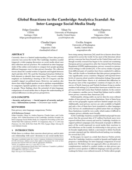 Global Reactions to the Cambridge Analytica Scandal: an Inter-Language Social Media Study