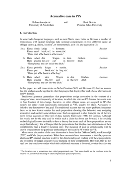 Accusative Case in Pps