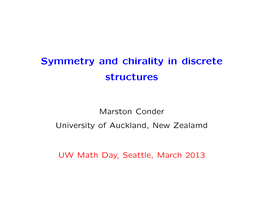 Symmetry and Chirality in Discrete Structures