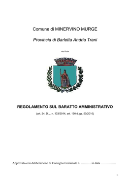 Comune Di MINERVINO MURGE Provincia Di Barletta Andria Trani