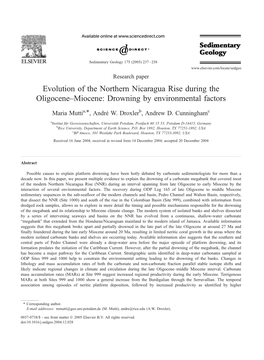 Evolution of the Northern Nicaragua Rise During the Oligocene–Miocene: Drowning by Environmental Factors