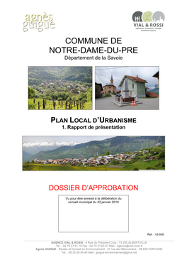 COMMUNE DE NOTRE-DAME-DU-PRE Département De La Savoie