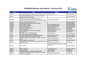 EURORDIS Member Associations - February 2018