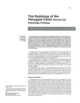 The Radiology of the Pterygoid Canal: Normal and Pathologic Findings