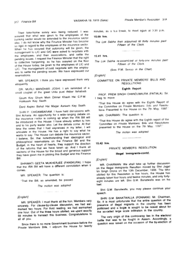 317 Finance Bill VAISAKHA 19, 1919 (Saka) Private Member's Resolution