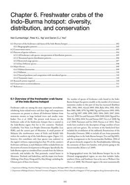 Chapter 6. Freshwater Crabs of the Indo-Burma Hotspot: Diversity, Distribution, and Conservation