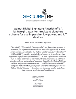 Algebraic Eraser™ and Lightweight Cryptography