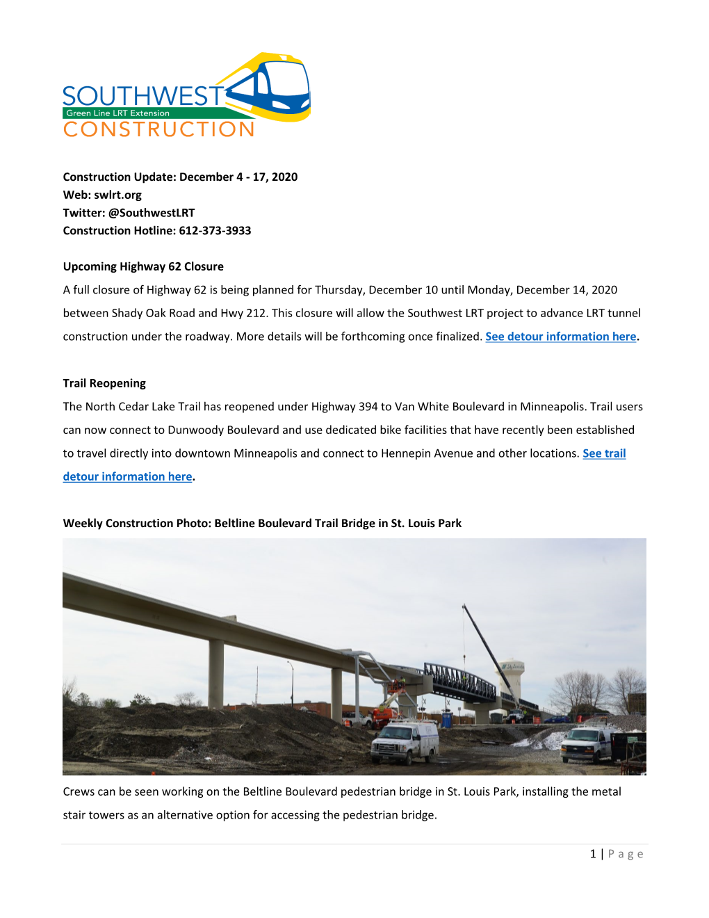 SWLRT Civil Construction Update