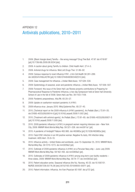 Antivirals Publications, 2010–2011