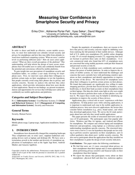 Measuring User Confidence in Smartphone Security and Privacy