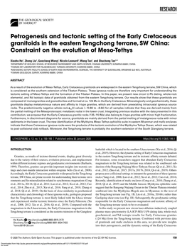 RESEARCH Petrogenesis and Tectonic Setting