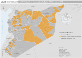 ACU Network of Enumerators in Syria - 11 November 2016