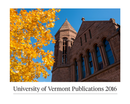 2016 University of Vermont Publications (PDF)