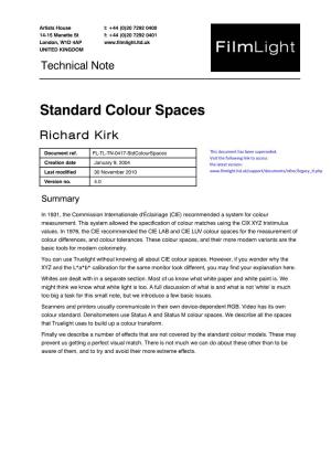 Standard Colour Spaces