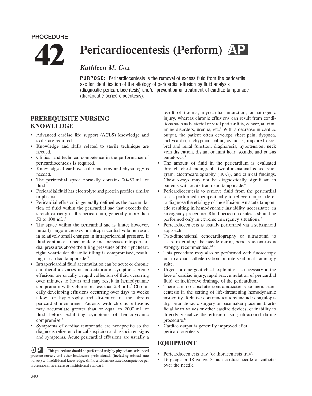 42 Pericardiocentesis (Perform) 341