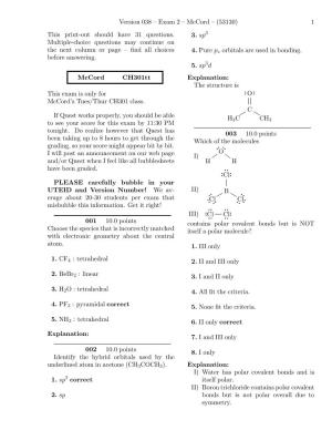 Version 038 – Exam 2 – Mccord – (53130) 1 This Print-Out Should