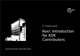 Kexi: Introduction for KDE Contributors