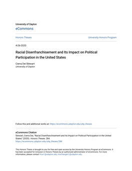 Racial Disenfranchisement and Its Impact on Political Participation in the United States