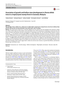 Association of Growth and Hollow Stem Development in Shorea Albida Trees in a Tropical Peat Swamp Forest in Sarawak, Malaysia