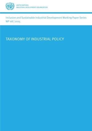 Taxonomy of Industrial Policy