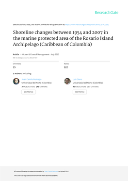 Shoreline Changes Between 1954 and 2007 in the Marine Protected Area of the Rosario Island Archipelago (Caribbean of Colombia)