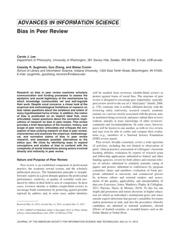 Bias in Peer Review