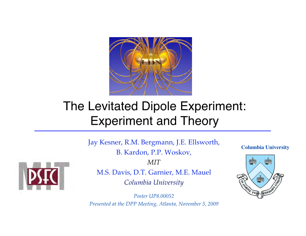 levitated dipole experiment