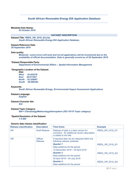 South African Renewable Energy EIA Application Database