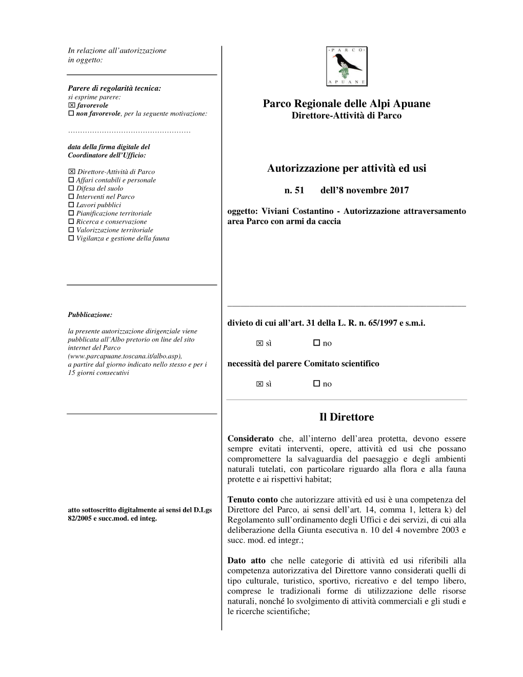 Parco Regionale Delle Alpi Apuane Autorizzazione Per Attività Ed Usi