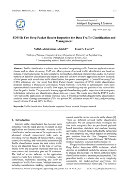 FDPHI: Fast Deep Packet Header Inspection for Data Traffic Classification and Management