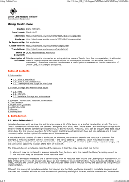 Dublin Core Tutorial