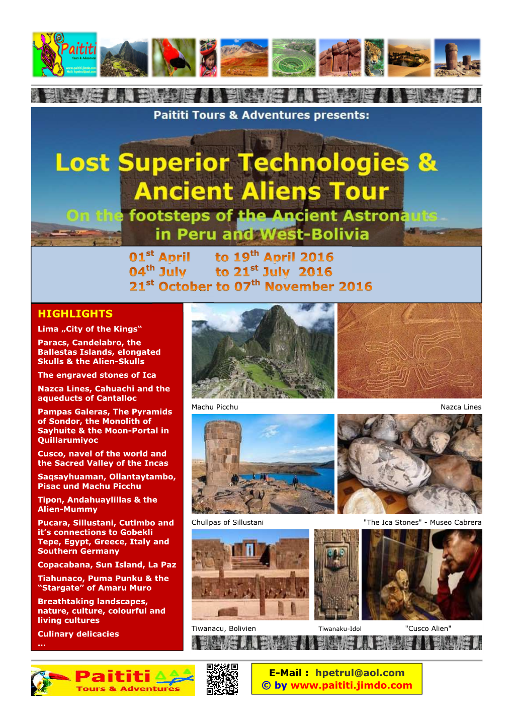 Ancient Aliens Tour Paititi 2016 Englisch