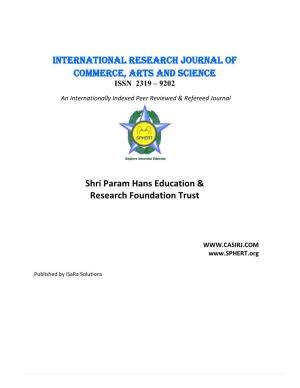 International Research Journal of Commerce, Arts and Science Issn 2319 – 9202