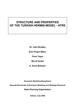 Structure and Properties of the Turkish Hermin Model - Htr5