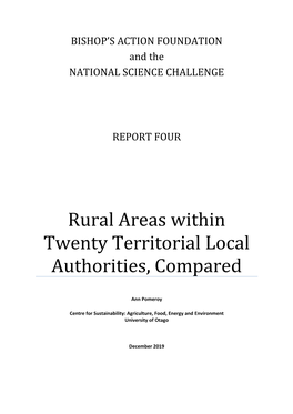 Report 4 Rural Areas of Twenty Territorial Authorities.Pdf (2.910Mb)
