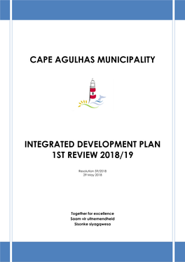 Integrated Development Plan 1St Review 2018/19